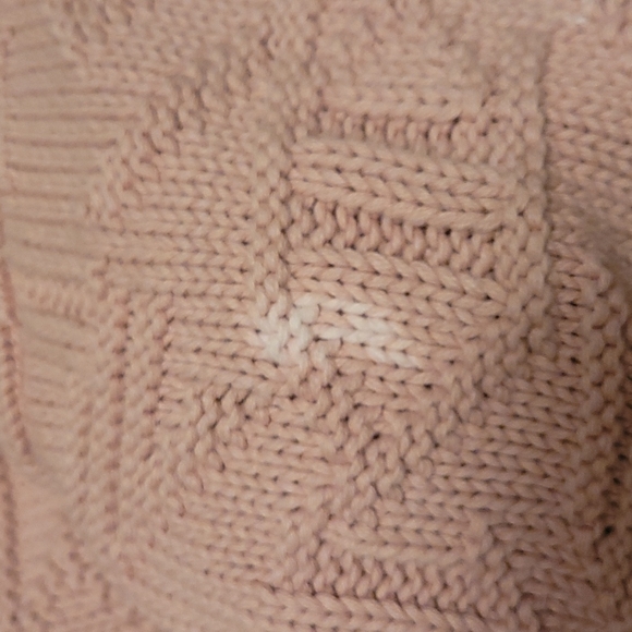Vintage 1980s pink geometric knit cotton sweater - Picture 9 of 11